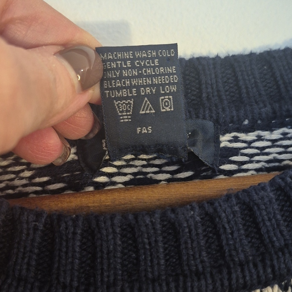 Vintage Dockers Fair Isle Snowflake Sweater | Men's XL | 100% Cotton Nordic Knit - Picture 6 of 6